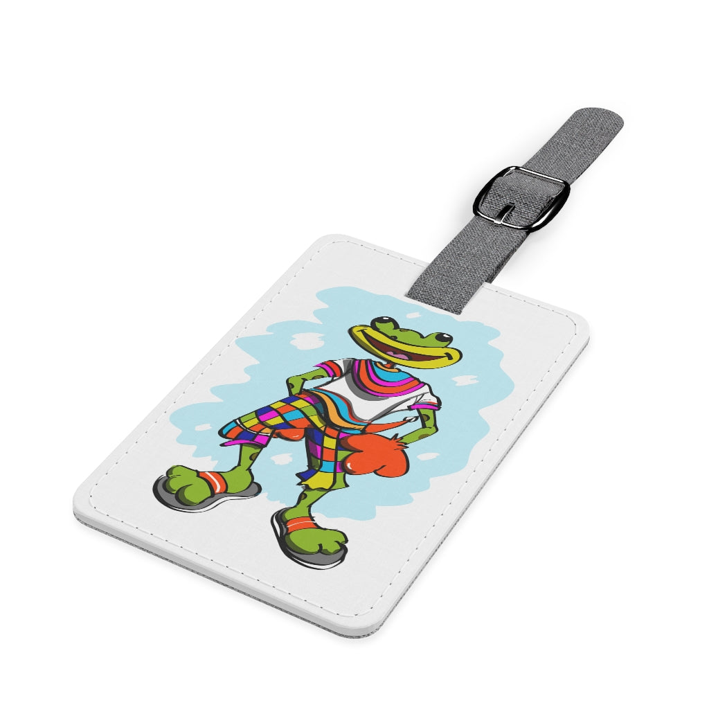 Let's Go! Rectangle Leather Luggage Tag