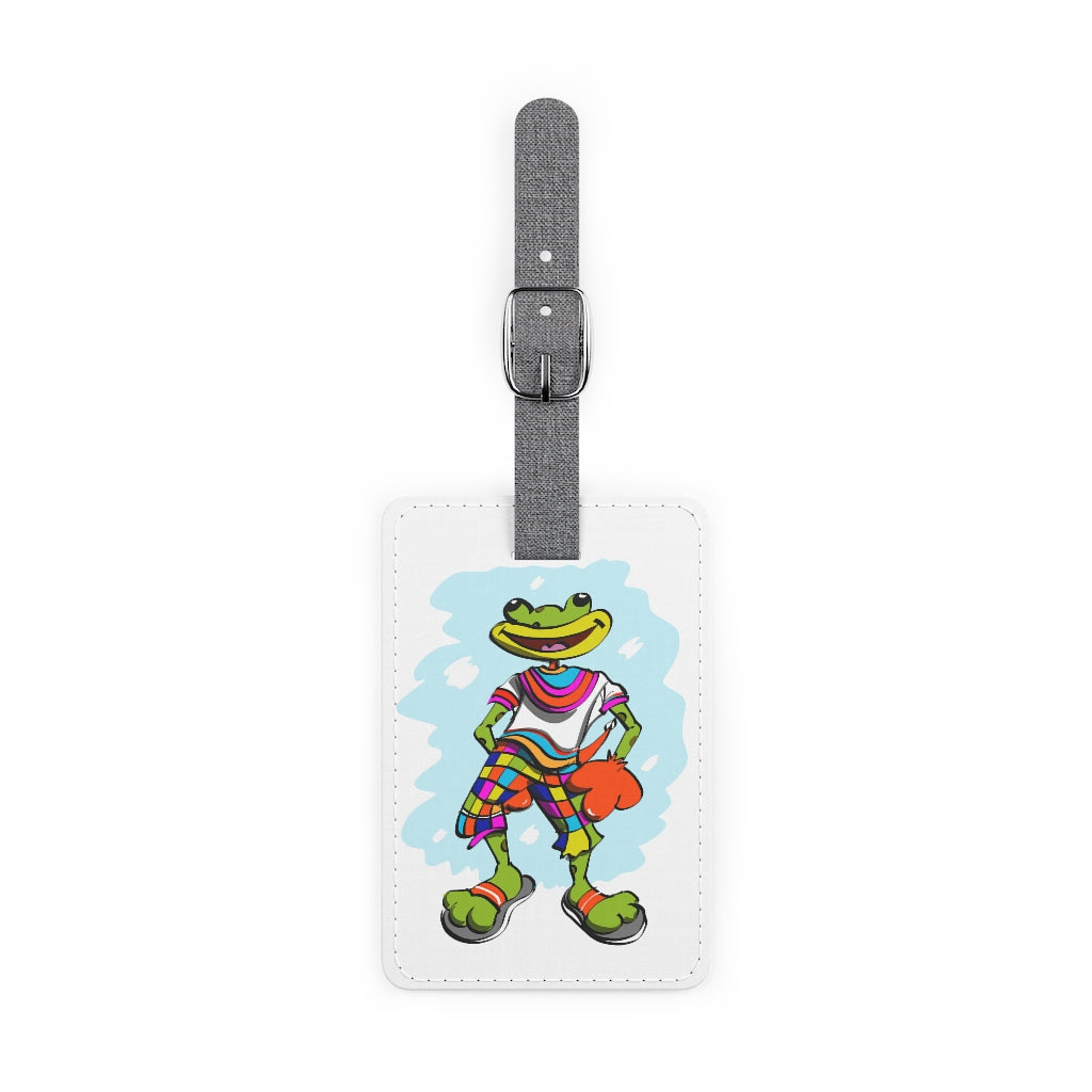 Let's Go! Rectangle Leather Luggage Tag